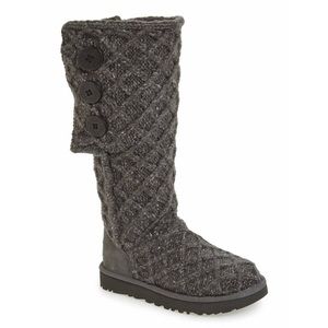 UGG Lattice Cardy Knit Boot, Gray